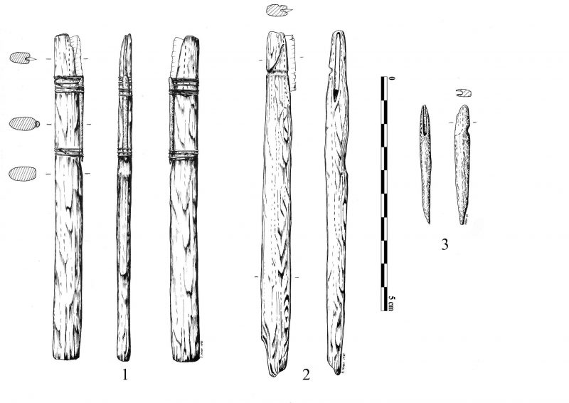 Drawing of hafting scenarios