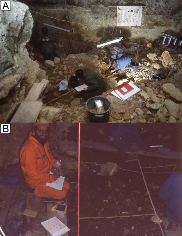 Arbeitsfotos Grabung Hahn im Geißenklösterle