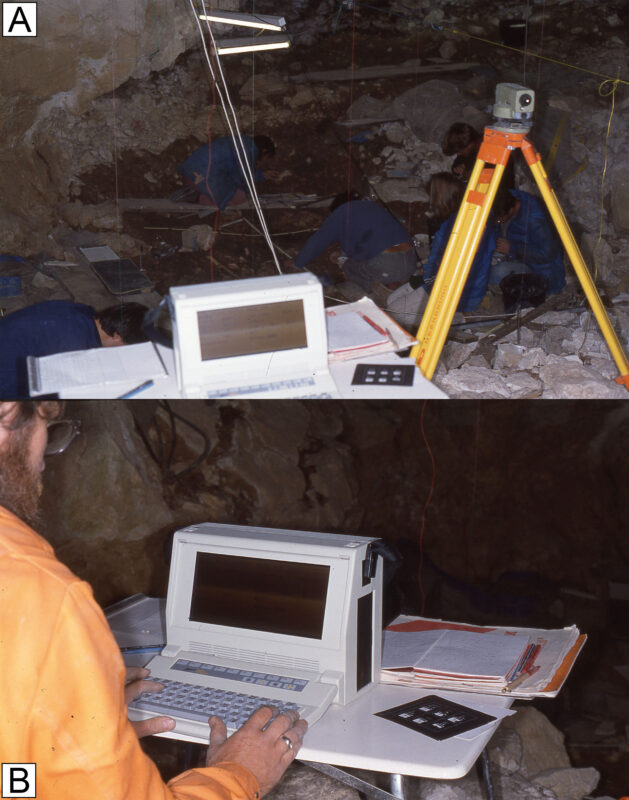 Ausgrabung im Geißenklösterle im Jahr 1987