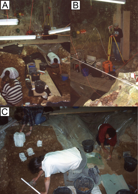 Ausgrabungen im Geißenklösterle unter Conards Leitung